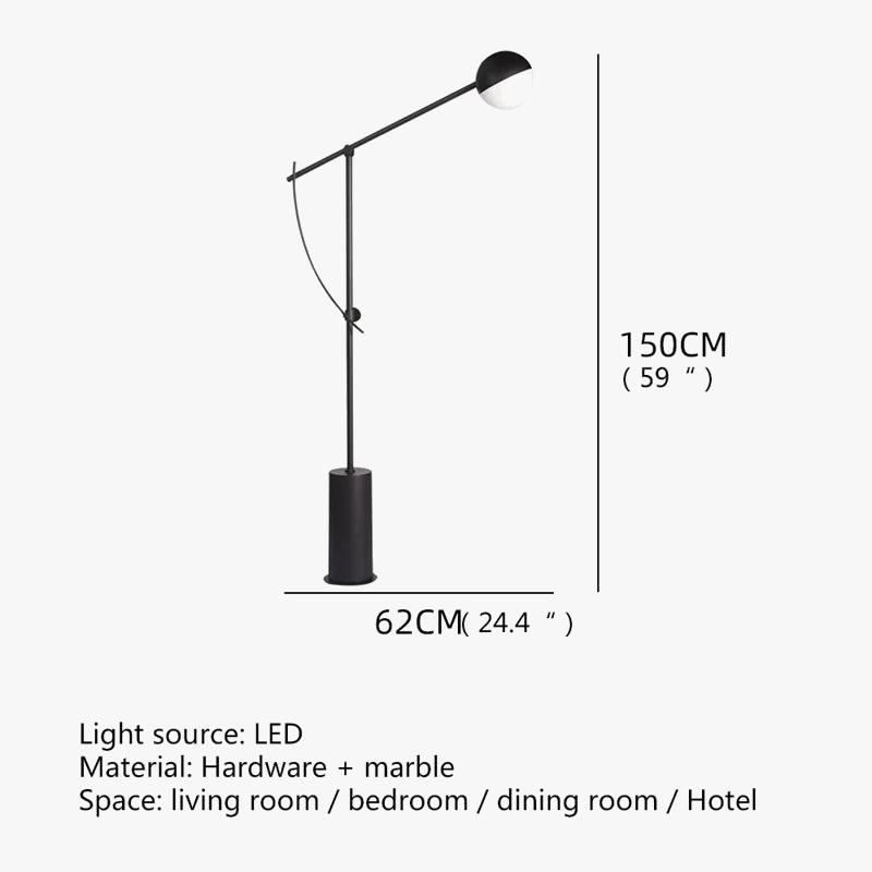 Lampadaire Nordik Vintage Moderne Simple LED en Marbre