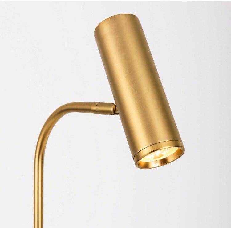 Lampadaire Phube : Design Doré avec Table en Marbre | Marco Lucetti