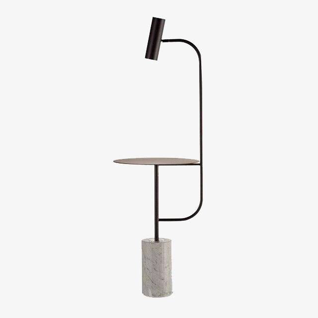 Lampadaire Phube : Design Doré avec Table en Marbre | Marco Lucetti