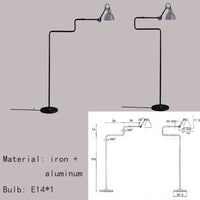 Lampadaire pivotant à bras long en métal sur pied | Marco Lucetti Gris / Lumière blanche