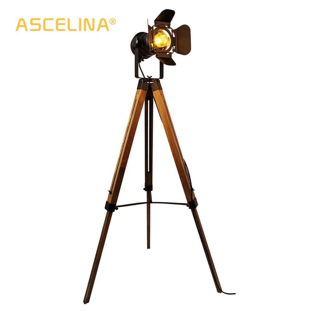 Lampadaire Projectorwood sur Pied | Marco Lucetti Black NoBulb EU Plug