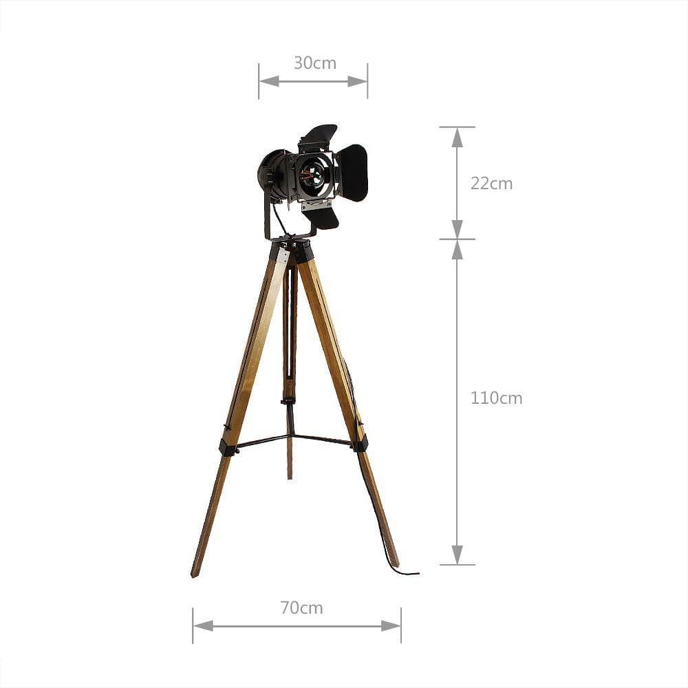 Lampadaire Projectorwood sur Pied | Marco Lucetti Black NoBulb EU Plug