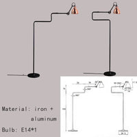 Lampadaire rotatif à bras long en métal pour lecture et bureau - éclairage premium | Marco Lucetti Or rose / Lumière blanche