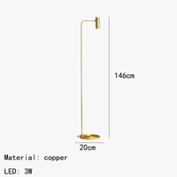Lampadaire rotatif en laiton minimaliste avec 3 niveaux d'éclairage | Marco Lucetti