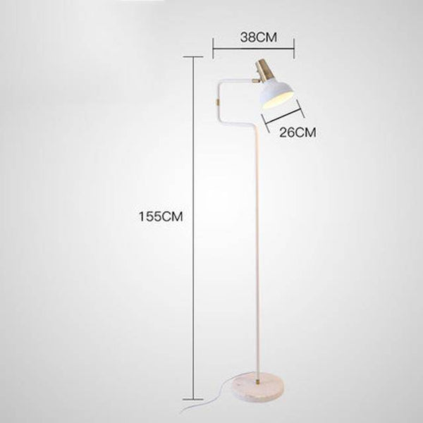 Lampadaire Sgrow avec base en marbre et lampe ajustable | Marco Lucetti Blanc