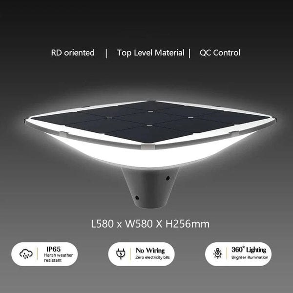 Lampadaire solaire extérieur 360° avec capteur crépuscule-aube | Marco Lucetti 6000K-6500K