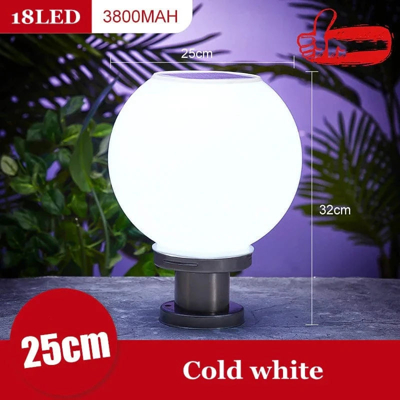 Lampadaire solaire Premium à 24 LED en acier inoxydable | Marco Lucetti 25CM Blanc froid / Socle Argent