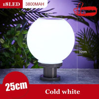 Lampadaire solaire Premium à 24 LED en acier inoxydable | Marco Lucetti 25CM Blanc froid / Socle Argent