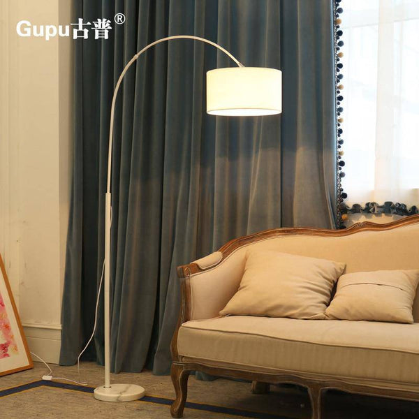 Lampadaire Steel avec abat-jour arrondi en tissu | Marco Lucetti