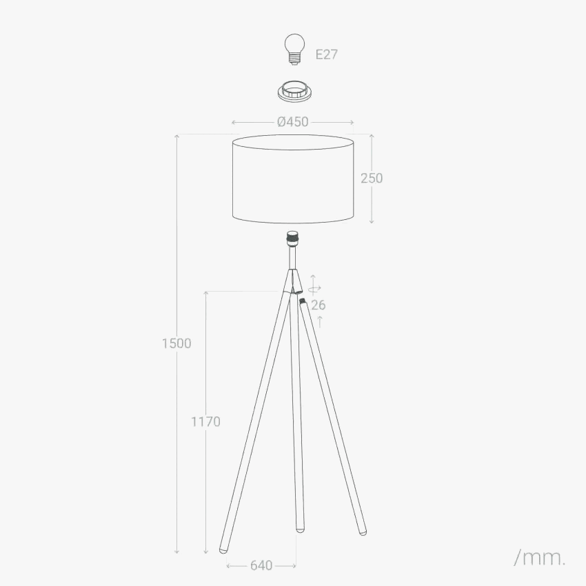 Lampadaire TECHBREY en bois et tissu Wolby - Édition Spéciale | Marco Lucetti Beige