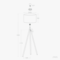 Lampadaire TECHBREY en bois et tissu Wolby - Édition Spéciale | Marco Lucetti Beige