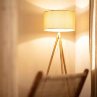 Lampadaire TECHBREY en bois et tissu Wolby - Édition Spéciale | Marco Lucetti Beige