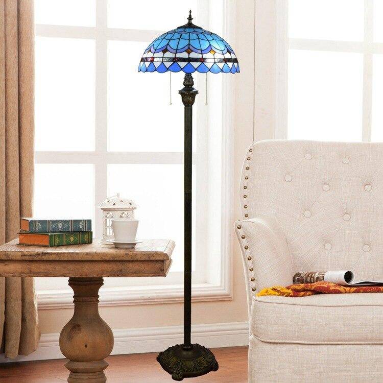 Lampadaire Tiffany Bleu Méditerranée | Marco Lucetti G