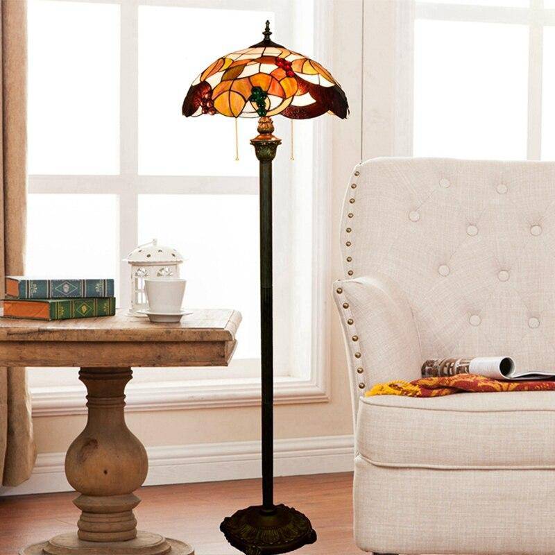 Lampadaire Tiffany en vitrail orange | Marco Lucetti