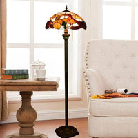 Lampadaire Tiffany en vitrail orange | Marco Lucetti
