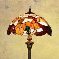 Lampadaire Tiffany en vitrail orange | Marco Lucetti