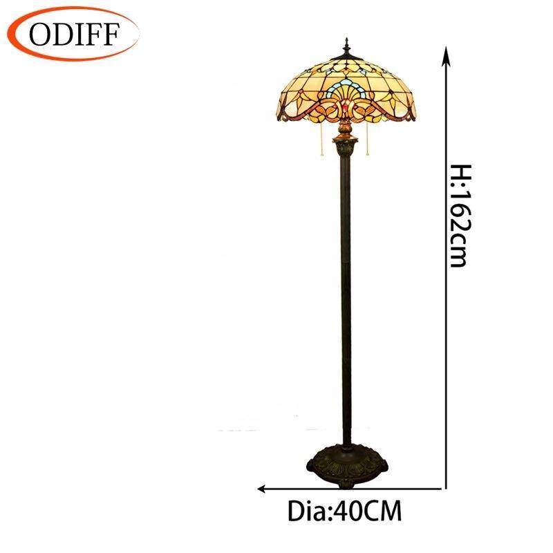 Lampadaire Tiffany Jaune en Verre Vitrail | Marco Lucetti