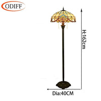 Lampadaire Tiffany Jaune en Verre Vitrail | Marco Lucetti