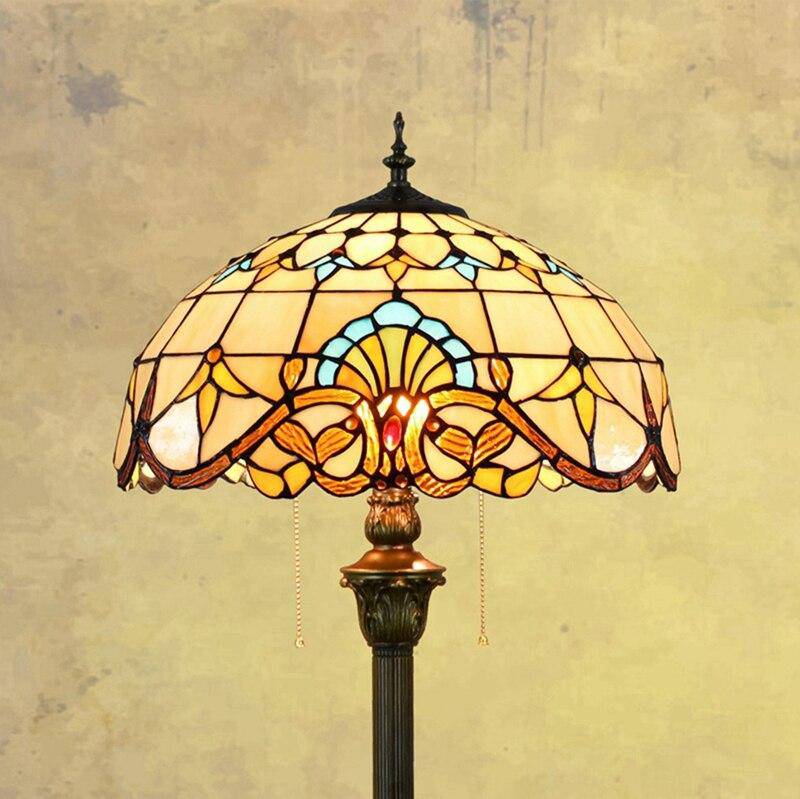 Lampadaire Tiffany Jaune en Verre Vitrail | Marco Lucetti