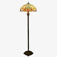 Lampadaire Tiffany Jaune en Verre Vitrail | Marco Lucetti