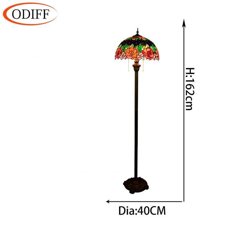 Lampadaire Tiffany - Verre vitrail vert Glaze | Marco Lucetti