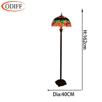 Lampadaire Tiffany - Verre vitrail vert Glaze | Marco Lucetti