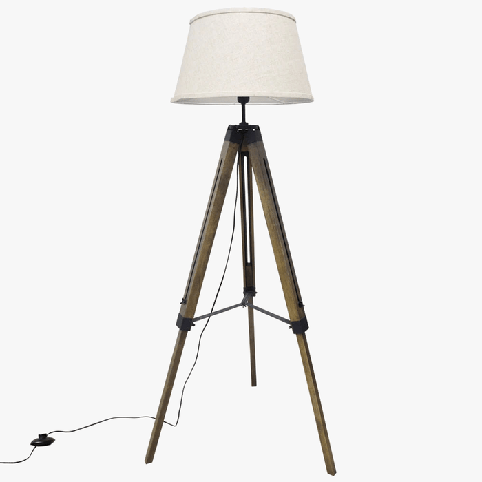 Lampadaire trépied bois style milieu siècle. | Marco Lucetti