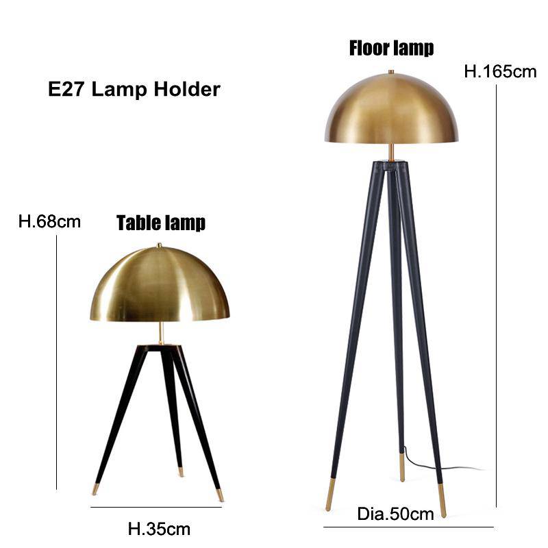 Lampadaire Triple Pied Doré Brillant | Marco Lucetti Lampadaire