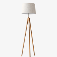 Lampadaire en bois avec abat-jour en tissu Fabric.