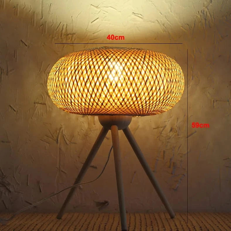 Lampadaire Vintage en bois et trépied | Marco Lucetti Type C-H59cm P40cm