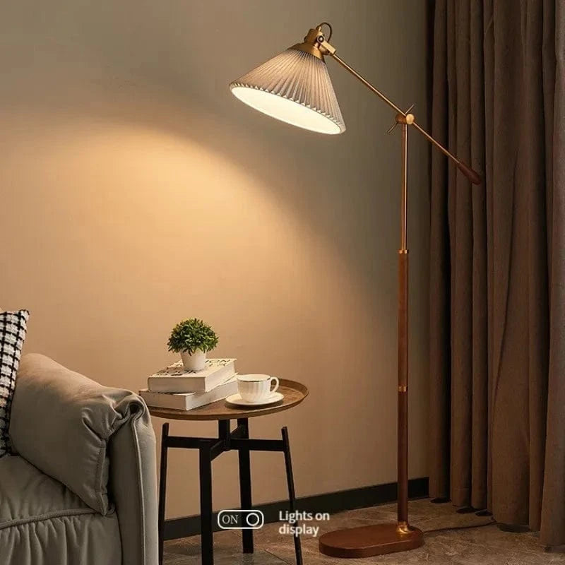 Lampadaire Vintage Luxe Premium en Tissu Plissé | Marco Lucetti