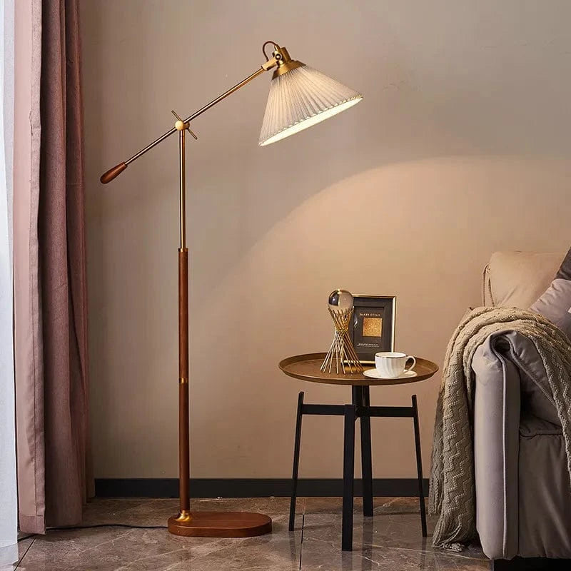 Lampadaire Vintage Luxe Premium en Tissu Plissé | Marco Lucetti