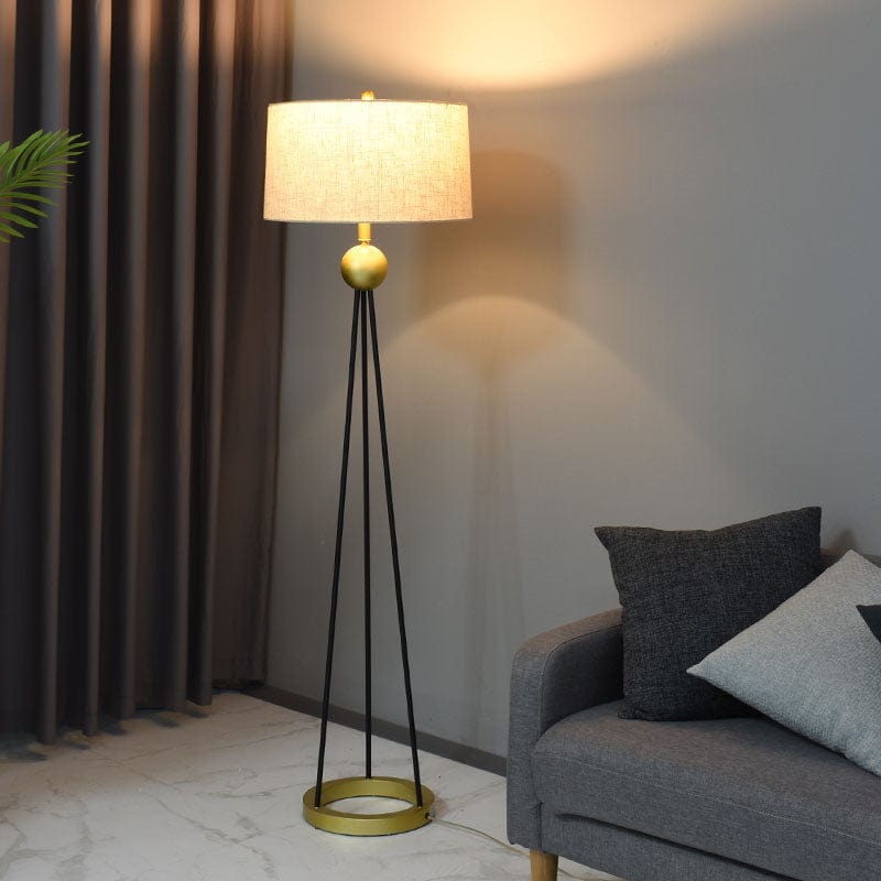 Lampadaire vintage Mayeul - Métal et tissus | Marco Lucetti Blanc - A