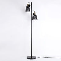 Lampadaire vintage Priam - Double tête en métal noir | Marco Lucetti