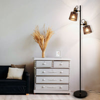 Lampadaire vintage Priam - Double tête en métal noir | Marco Lucetti