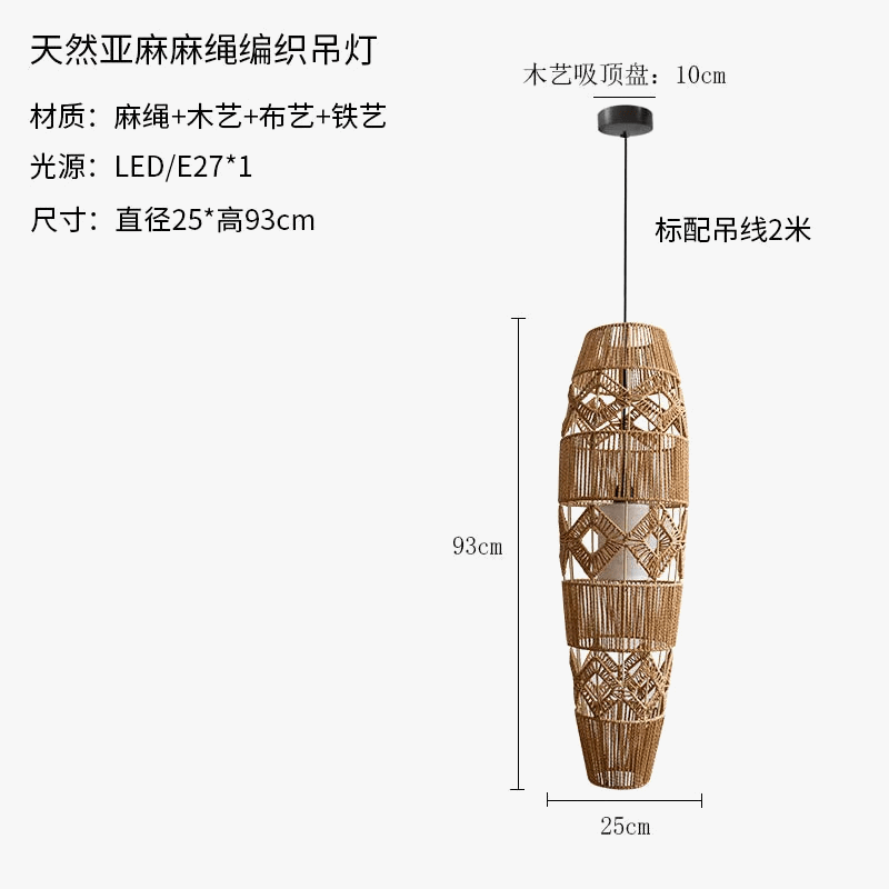 Lampadaires chinois rétro en rotin tissé, faits main pour chambre et salon | Marco Lucetti