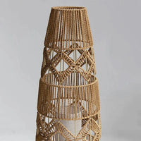 Lampadaires chinois rétro en rotin tissé, faits main pour chambre et salon | Marco Lucetti