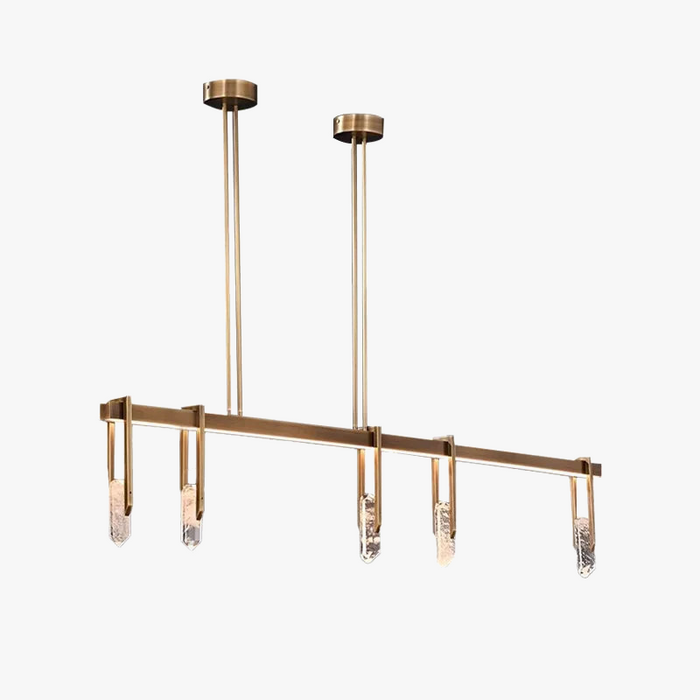 Lustre de luxe italien en cuivre avec LED postmoderne et cristaux ronds