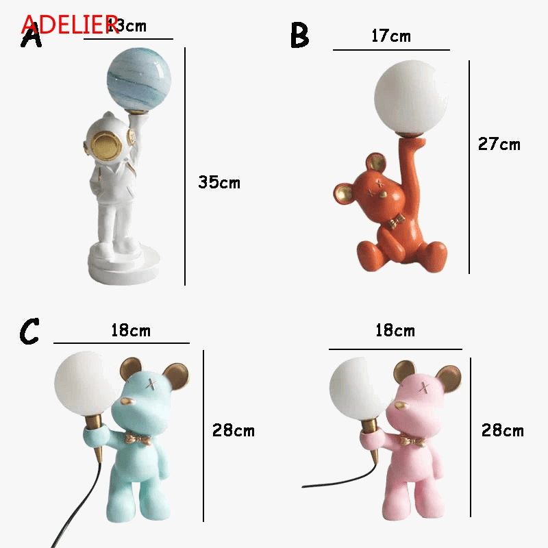 Lampe 3D Ours Dessin Animé pour Enfants - Idée Cadeau d'Anniversaire | Marco Lucetti