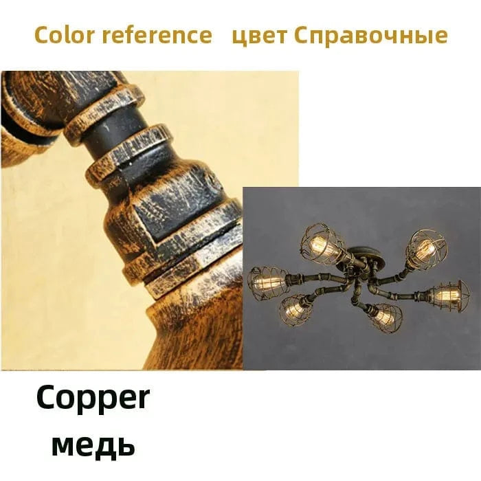Lampe à eau rétro américaine. | Marco Lucetti 6 têtes Cuivre