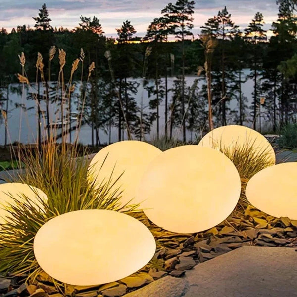 Lampe à galets solaire rechargeable étanche pour extérieur - Écofulight™ | Marco Lucetti
