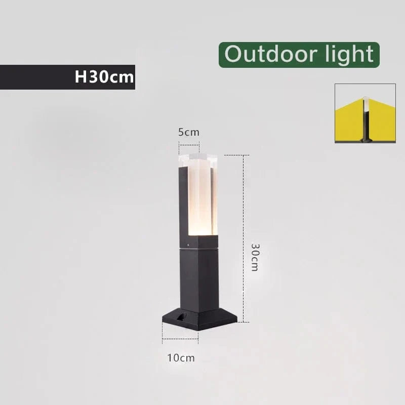 Lampe à gazon moderne en aluminium IP54 | Marco Lucetti H30CM