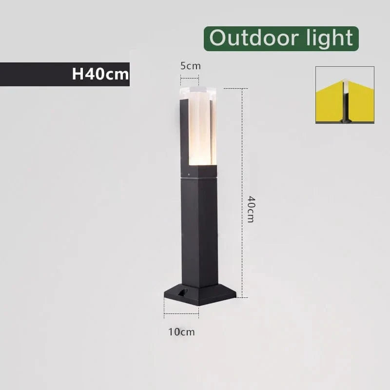 Lampe à gazon moderne en aluminium IP54 | Marco Lucetti H40CM