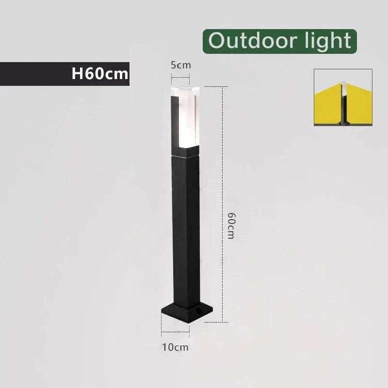 Lampe à gazon moderne en aluminium IP54 | Marco Lucetti H60CM