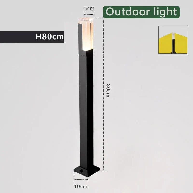 Lampe à gazon moderne en aluminium IP54 | Marco Lucetti H80CM
