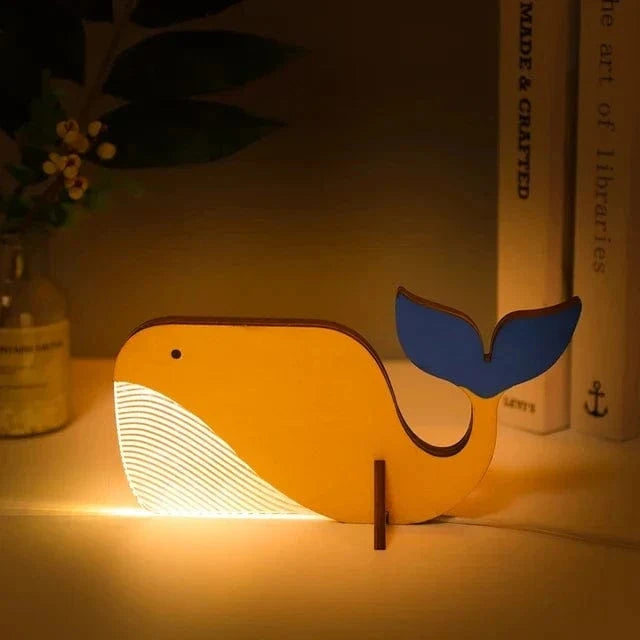 Lampe à poser Animaux LED veilleuse pour enfants - Lampe de chevet pélican Sirius baleine Toucan | Marco Lucetti Baleine 1