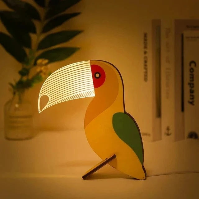 Lampe à poser Animaux LED veilleuse pour enfants - Lampe de chevet pélican Sirius baleine Toucan | Marco Lucetti Toucan