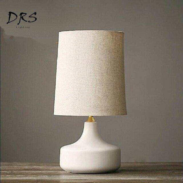 Lampe à poser design en céramique et tissu pour un mariage | Marco Lucetti Blanc / 25cm