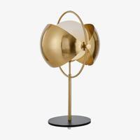 Lampe à poser LED de luxe avec boule en verre et métal doré
