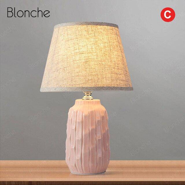 Lampe à poser design LED avec socle céramique et abat-jour en tissu | Marco Lucetti C / Rose